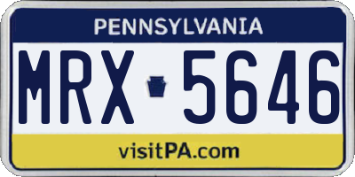 PA license plate MRX5646
