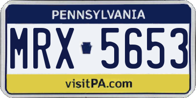 PA license plate MRX5653