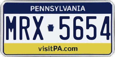 PA license plate MRX5654