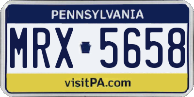 PA license plate MRX5658