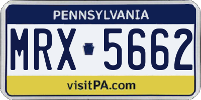 PA license plate MRX5662