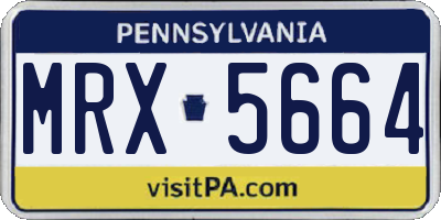 PA license plate MRX5664