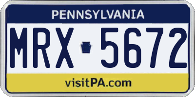PA license plate MRX5672