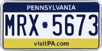 PA license plate MRX5673