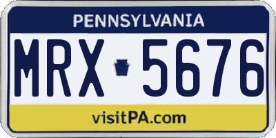PA license plate MRX5676