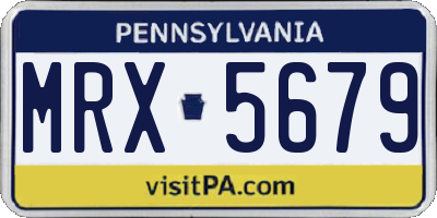 PA license plate MRX5679