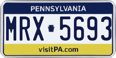 PA license plate MRX5693