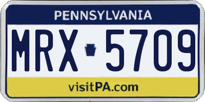 PA license plate MRX5709