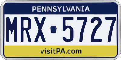 PA license plate MRX5727