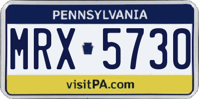 PA license plate MRX5730