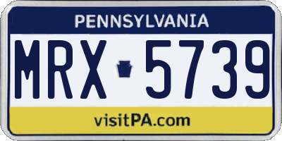 PA license plate MRX5739