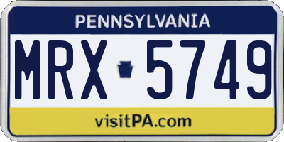 PA license plate MRX5749