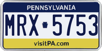 PA license plate MRX5753