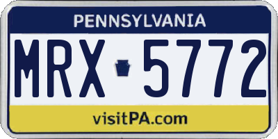 PA license plate MRX5772