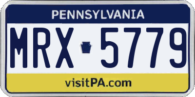 PA license plate MRX5779