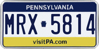 PA license plate MRX5814