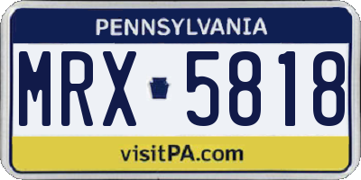 PA license plate MRX5818