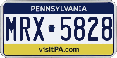 PA license plate MRX5828