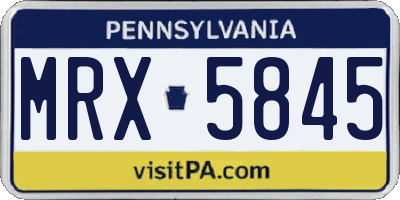 PA license plate MRX5845