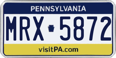 PA license plate MRX5872