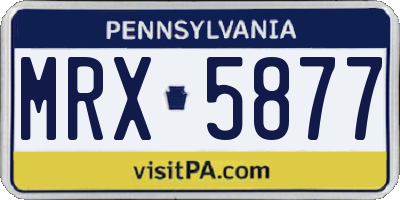 PA license plate MRX5877
