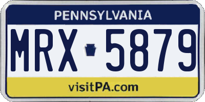 PA license plate MRX5879