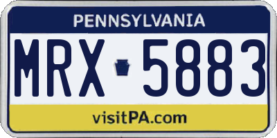 PA license plate MRX5883