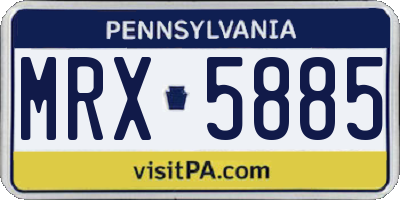 PA license plate MRX5885