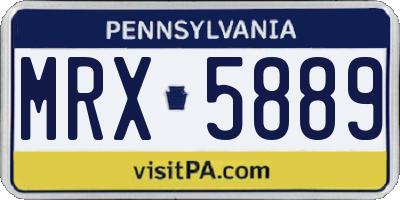 PA license plate MRX5889