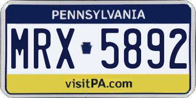 PA license plate MRX5892