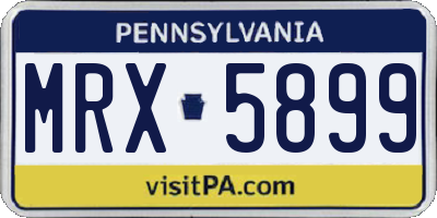 PA license plate MRX5899