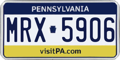 PA license plate MRX5906