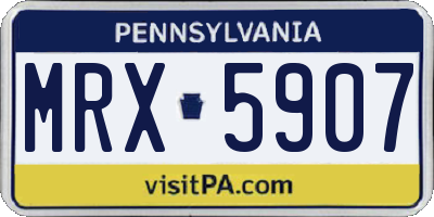 PA license plate MRX5907