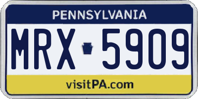 PA license plate MRX5909