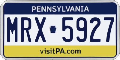 PA license plate MRX5927