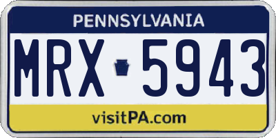 PA license plate MRX5943