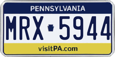 PA license plate MRX5944