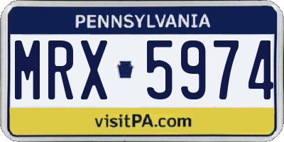 PA license plate MRX5974
