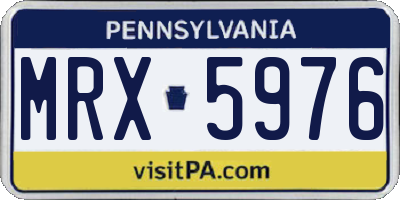 PA license plate MRX5976