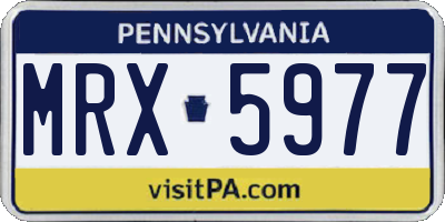 PA license plate MRX5977