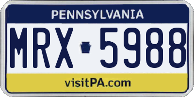 PA license plate MRX5988