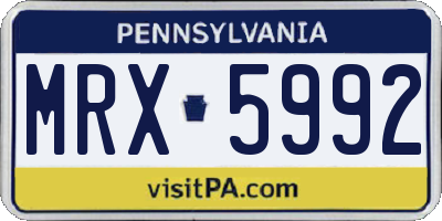 PA license plate MRX5992