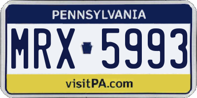 PA license plate MRX5993
