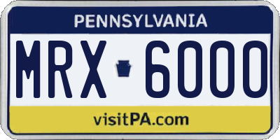 PA license plate MRX6000