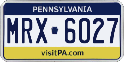 PA license plate MRX6027
