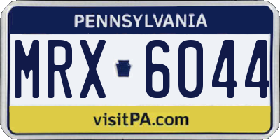 PA license plate MRX6044