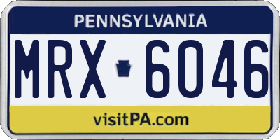 PA license plate MRX6046