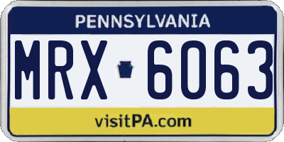 PA license plate MRX6063