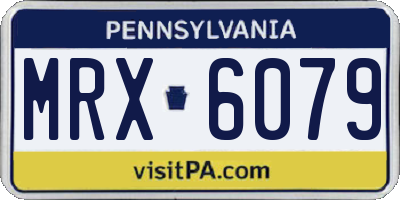PA license plate MRX6079