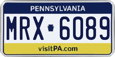 PA license plate MRX6089